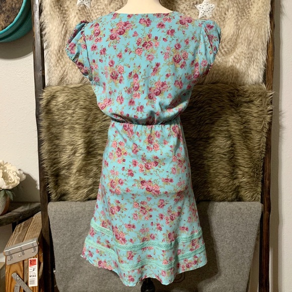 Gabrielle Parker Turquoise Floral Printed Dress - Picture 2 of 5